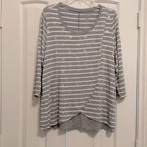 Motherhood maternity nursing, grey polka dots, L